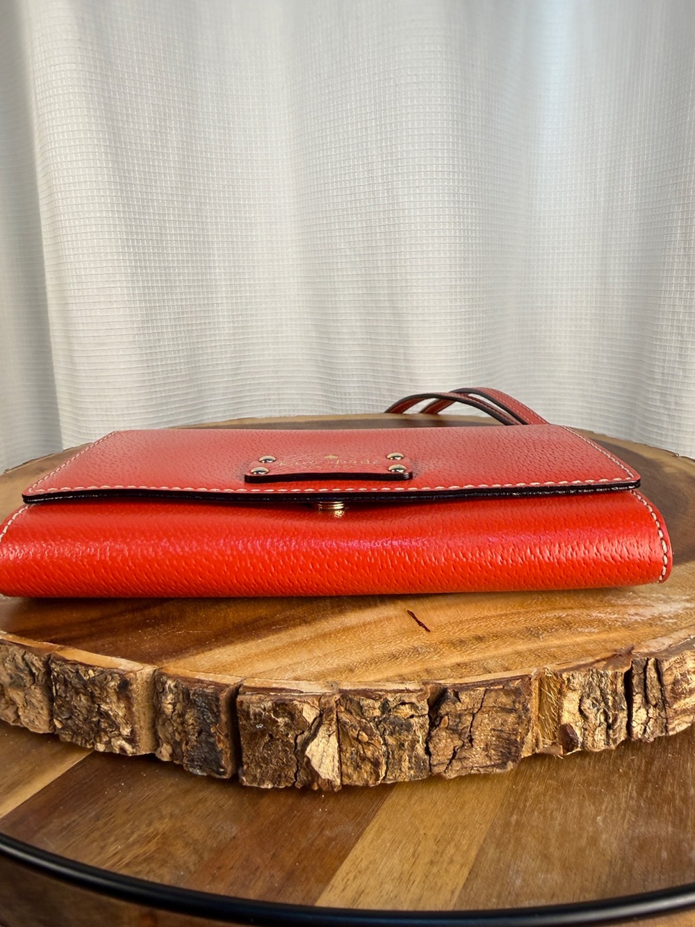 Kate Spade Red Pebbled Leather Crossbody Clutch - Like New! NWOT - Picture 6 of 10